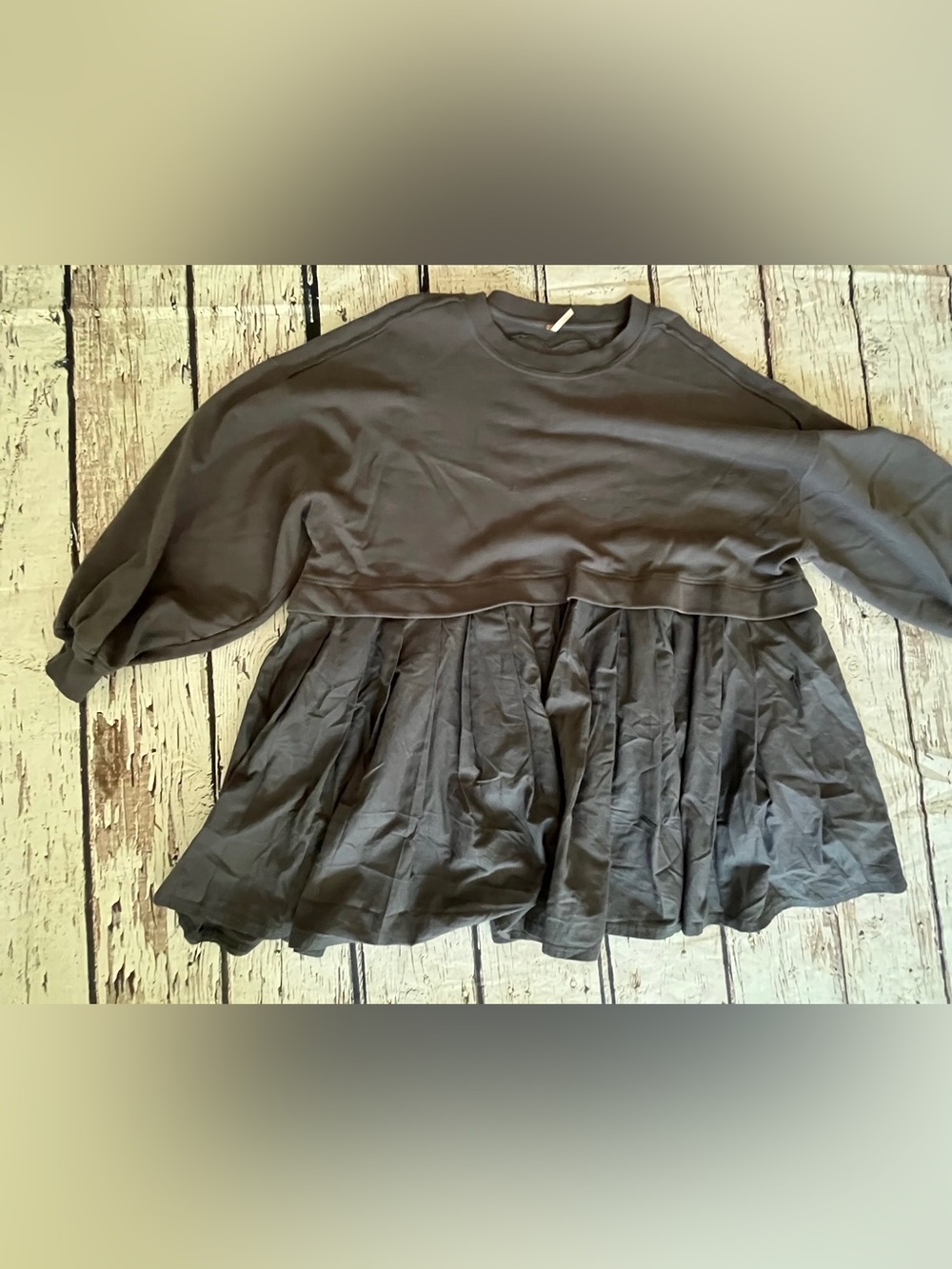 Free People Gray Peplum Sweatshirt Dress